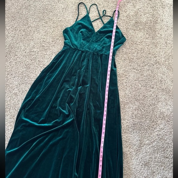 NWT Lucy Paris Emerald Green Velvet Maxi Dress size Small - Picture 11 of 12